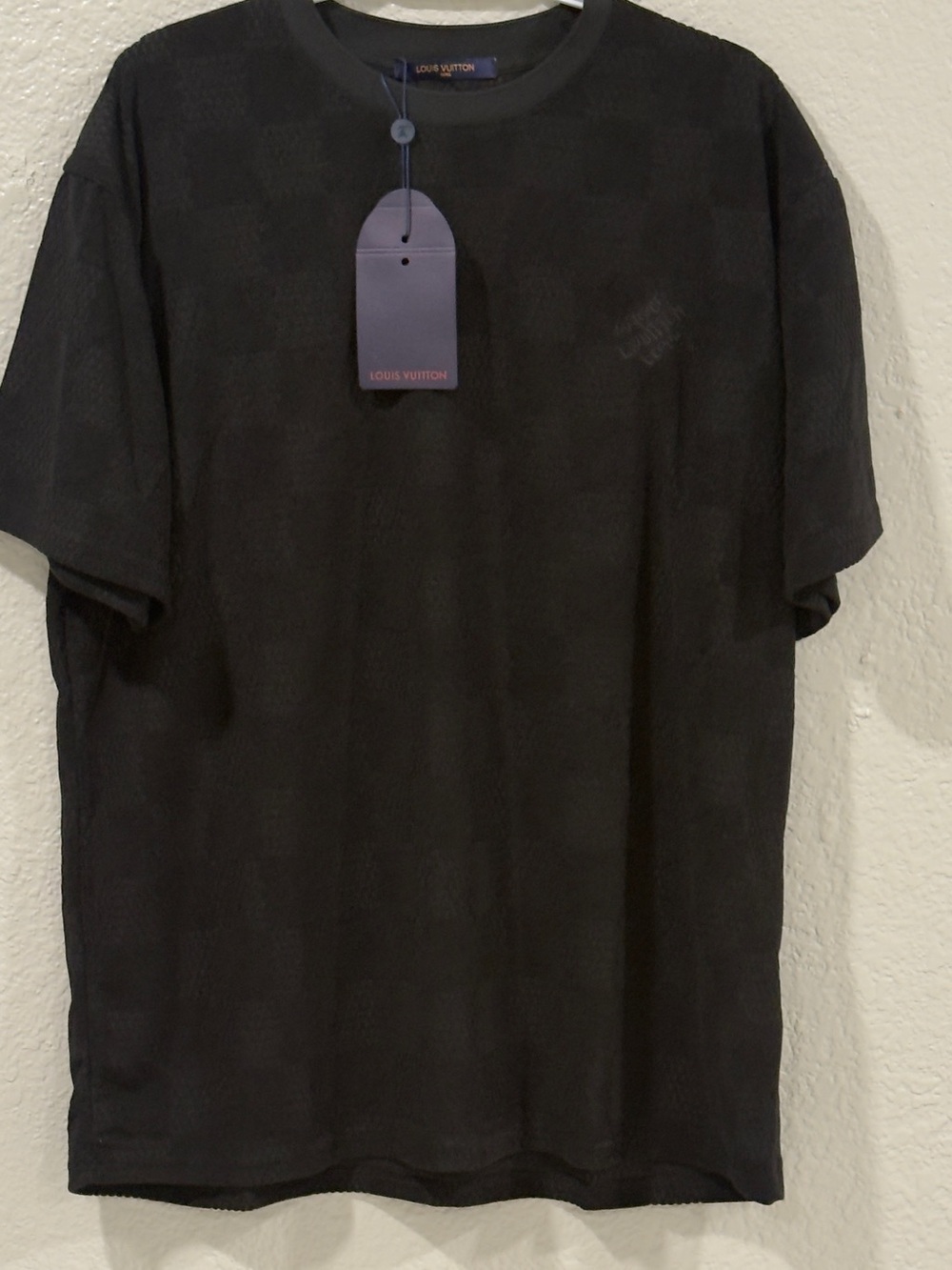 Louis Vuitton Black Checked Jacquard Short-Sleeve Tee